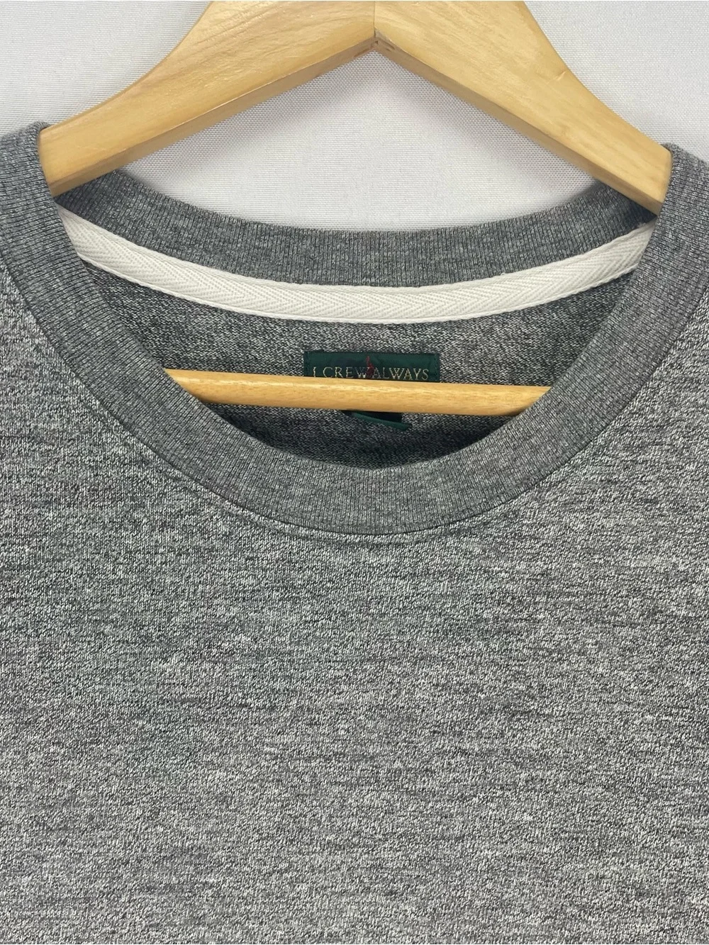 J Crew Always Rugby Shirt Men’s L Gray Blue Stripe Heavyweight Fleece Pullover